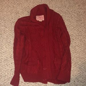 Men’s red Cardigan sweater